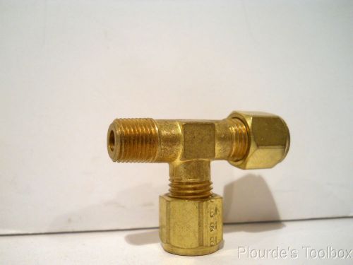 New parker brass 1/4&#034; tube x 1/4&#034; cpi tube x 1/8&#034; npt male run tee, 4-2-4 rbz-b for sale
