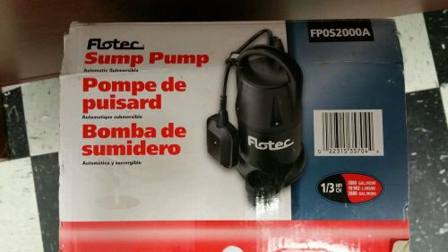 New flotec 1/3 hp automatic submersible sump pump fp0s2000a for sale