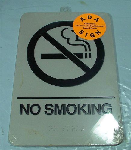 Ada sign &#034;no smoking&#034; conforms to americans with disailities act grade 2 braille for sale