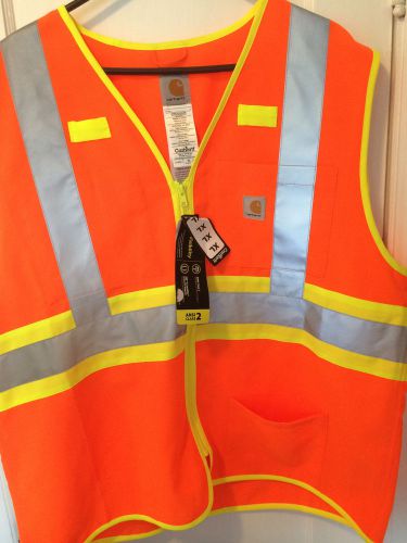 Carhartt ANSI Class 2 high visibility vest NEW with tags size XL safety orange!
