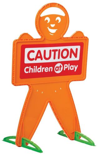 Safety Man Caution Toy Children At Play Sign Kids Safe Street Drivers Alert NEW