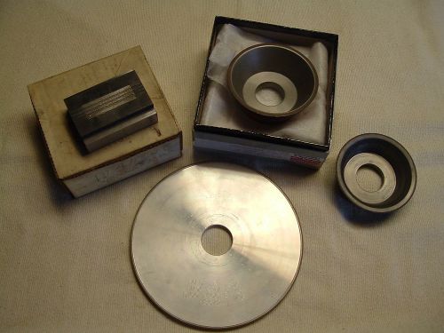 DIAMOND WHEELS 3 PCS ASSORTED AND 1 WHEEL DRESSER 4 IN ALL SEE DISCRIPTION
