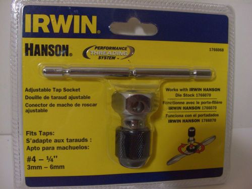 Irwin Hanson Adjustable Tap Socket #1766068 Fits #4 - 1/4&#034; - 3mm - 6mm