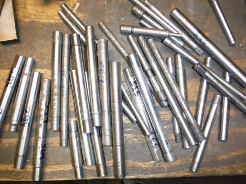 PILE OF GRINDING METAL LATHE MANDRELS CLEVELAND AND OTHER MACHINIST TOOLING