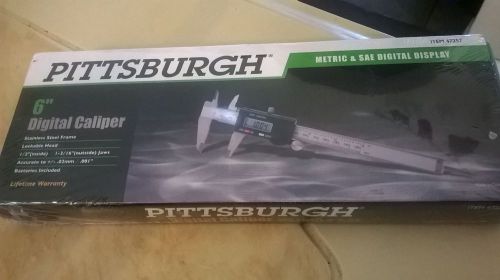 New pittsburgh 6&#034; digital caliper standard sae &amp; metric lcd readout +/- 0.001&#034; for sale