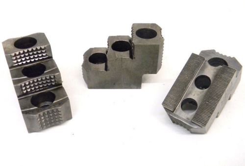 Set of 3 huron serrated lathe chuck hard jaws kt212rj2s (1.5mm x 60° serrations) for sale