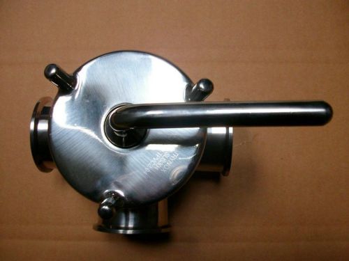 Sanitary stainless steel 3 three way plug valve 1.5&#034; /38MM SS304 triclamp