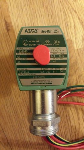 New 8262H036 120/60 ASCO Red Hat Solenoid Valve 2-Way NC 1/4&#034;,SS T677014