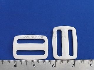 1-1/2&#034; WHITE TRI GLIDE PLASTIC ADJUST BUCKLE (10 PCS)