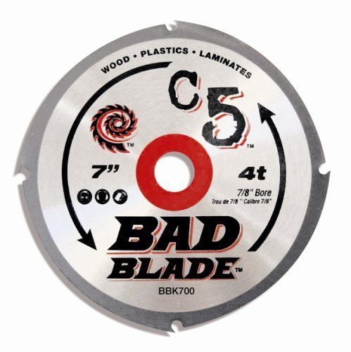 KwikTool BBK700 7-Inch C5 Bad Blade 4 Tooth With 5/8-Inch Arbor20-millimeter Red