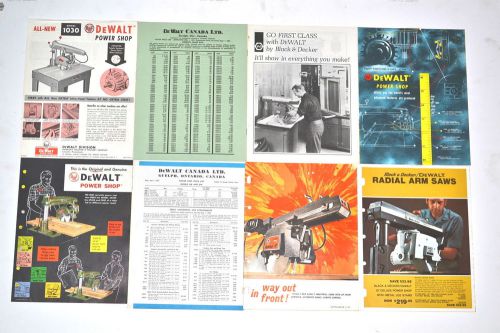 8 pc vintage dewalt power shop radial arm saw group brochure price list  #rr451 for sale