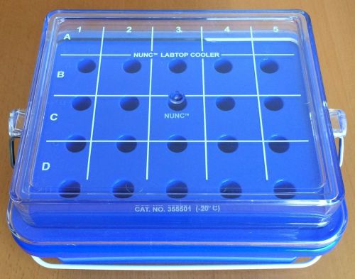 Nalgene Labtop Cooler (Cat #: 355501): -20C benchtop cooler, polycarbonate, blue