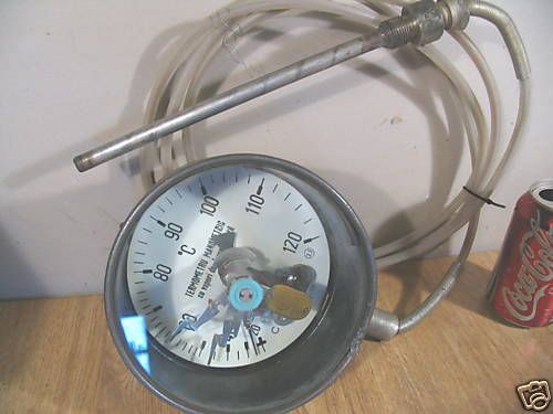 Capillary Thermometer Manometric w/10ft cable +Probe