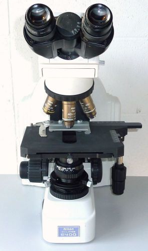 Nikon Eclipse E400 Binocular Microscope with 3 Objectives
