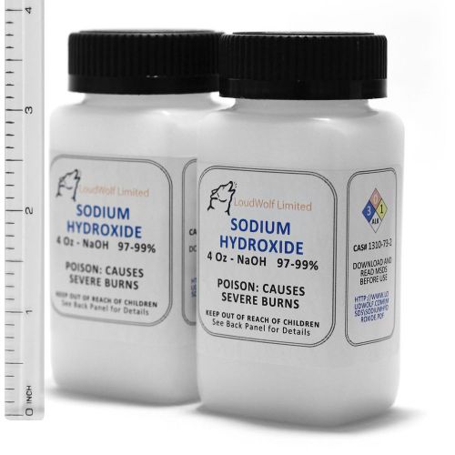 Sodium hydroxide &#034;lye&#034;  ultra-pure (99%)  fine powder  8 oz 1/2 lb fast from usa for sale