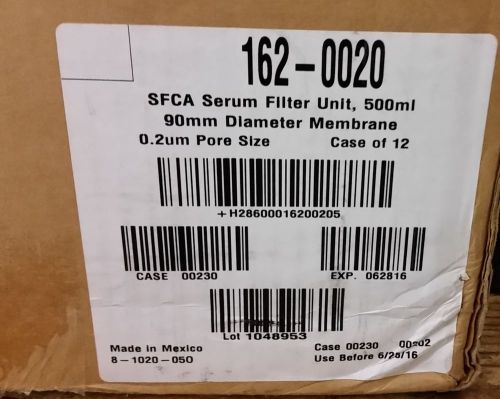 Lot of 12 Nalgene SFCA Serum Filter Unit 500mL  162-0020 sterile  *NEW*