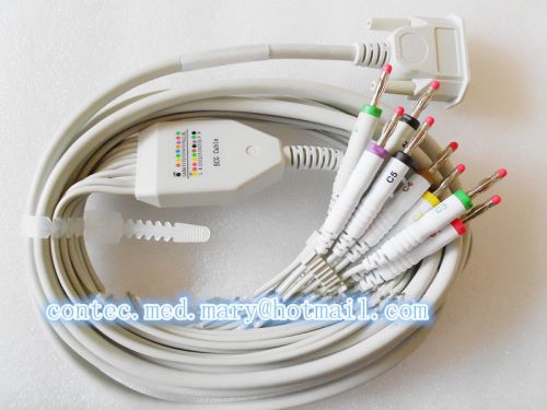 12-lead ECG Cable For CONTEC ECG EKG Electrocardiograph for ECG100G/300G/600G.