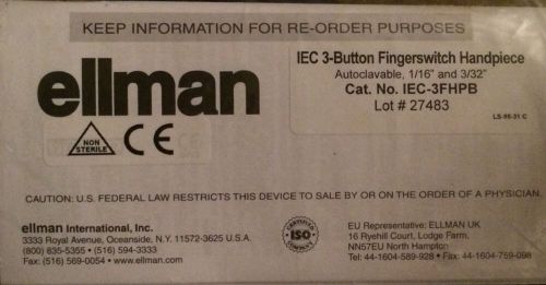 ELLMAN REUSABLE IEC 3-BUTTON FINGERSWITCH HANDPIECE   CAT. NO. IEC-3FHPB
