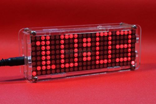 Dot matrix clock digital display electronic scm clock time temperature red for sale