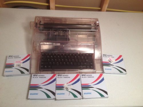 Swintec 2410cc clear cabinet electronic typewriter with 5 extra ribbons for sale