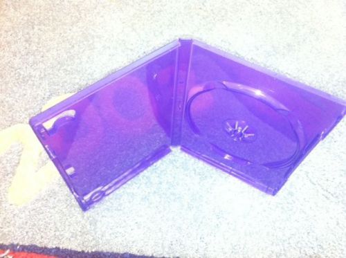 100 New Quality Transparent Purple XBox 14MM Single DVD Case PSD12PUR-D14SDXBPRL
