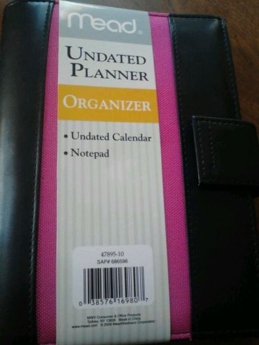 Organizer Planner Mead Undated Calendar Contacts 6-Ring-Binder Gold