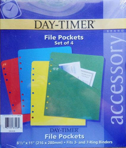 Day-Timer 4 File Pockets  -  Folio Size 8.5&#034; x 11&#034;  -  Multi-Color