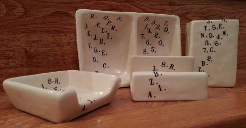 Set of 4 Ceramic desk accessories by Rae Dunn