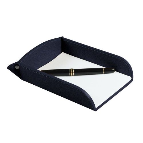LUCRIN - Small A6 Paper holder - Granulated Cow Leather - Navy blue