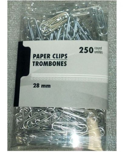 250 Count Package of Paper Clips 28mm New office Desk Unbranded/Generic