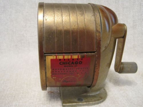 Vintage Chicago Apsco Model S1 Auromatic Pencil Sharpener-one hole hand operate
