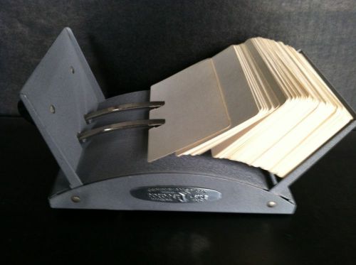 ROLODEX V FILE Vintage Zephyr American Model V524 Gray/Grey w/ cards Made In USA