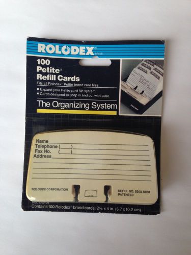 Rolodex Petite Refill Cards 1 pk of 100