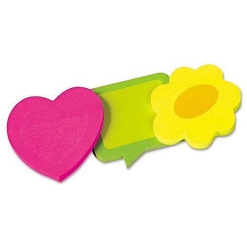 Redi-tag Two-tone Die-cut Adhesive Neon Note Pads - Writable, Removable, (41200)