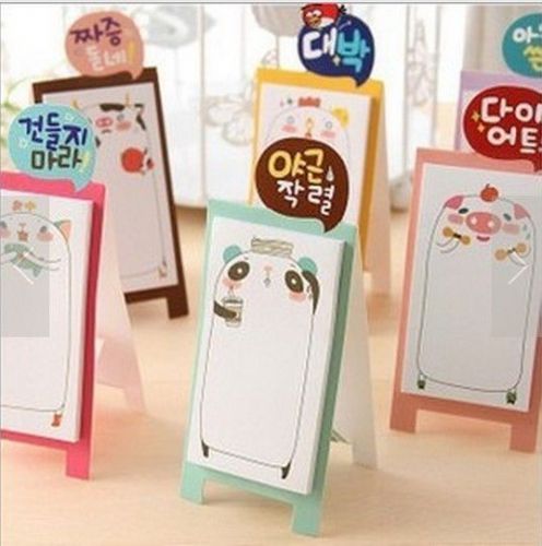 Lot 4pcs Kawaii Cute animal Message Memo Pad Korean stationery Sticky Notes bear