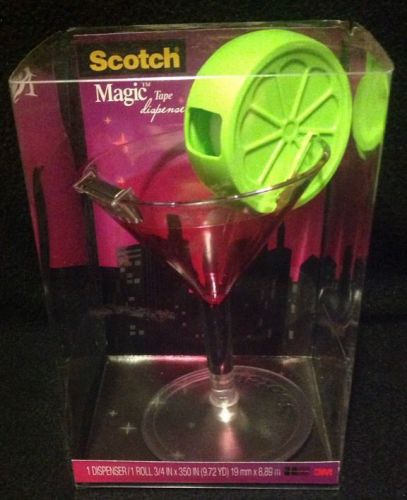 3M SCOTCH TAPE DISPENSER MARTINI / COSMO GLASS WITH LIME ---NEW