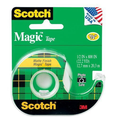 Scotch magic tape with handheld dispenser - 0.50&#034; width x 66.67 ft (mmm119) for sale