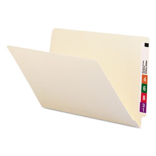 Shelf folders, straight cut, single-ply end tab, legal, manila, 100/box for sale