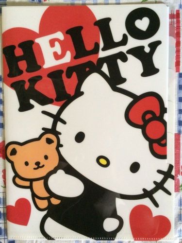 white Hello Kitty teddy bear 5-pocket A4 file folder