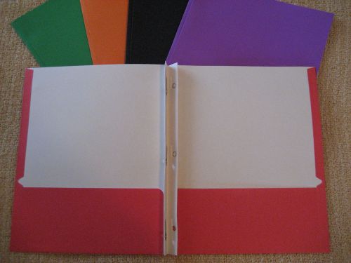 Paper Folders  2 pocket NEW set of 5 (green orange black purple red)