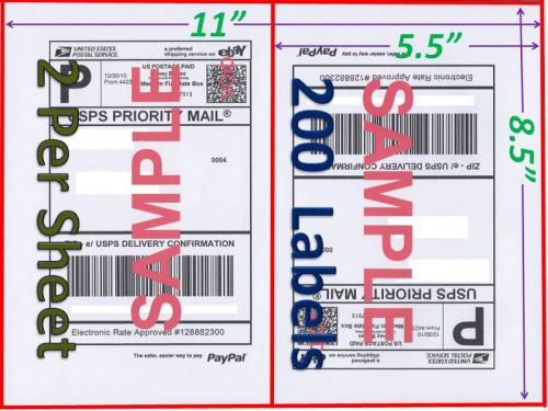 200 Shipping Labels For eBay USPS UPS - Free Expedited Shipping - NEW