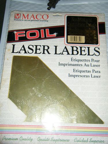 Pack of 15 Sheets of Maco ML-7850 Foil Certificate Laser Labels