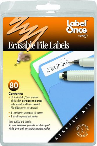 New jokari label once erasable file labels starter kit with 80 labels, eraser for sale