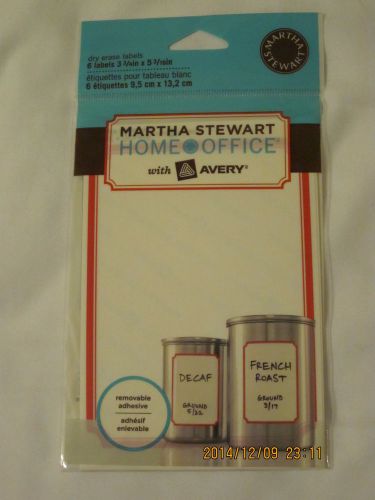 LOT 6 packs of 6 Martha Stewart Avery Removable Dry Erase labels 3-3/4&#034;X5-3/16&#034;