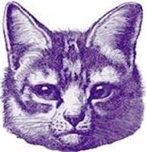 30 Custom Vintage Purple Cat Personalized Address Labels