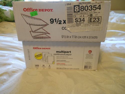 9 1/2 x 11 inch multipart continuous paper 1400 sheets 15 lb 2 part white/canary