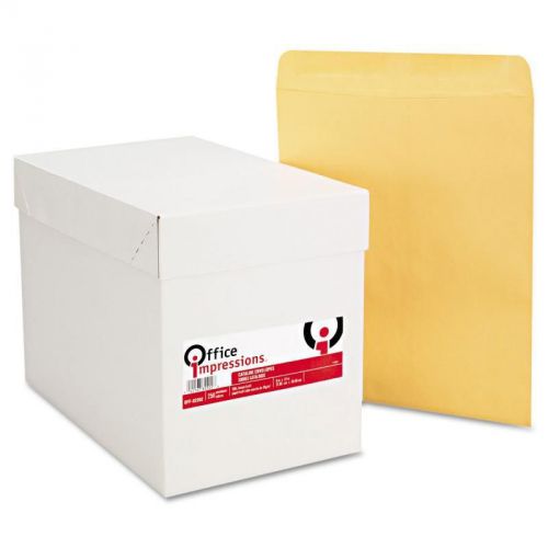 Office Impressions, Catalog Envelope, Center Seam, 9 x 12, Light Brown, 250/Box