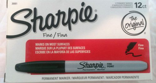 SHARPIE FINE POINT BLACK PERMANENT MARKER 12CT BOX THE ORIGINAL