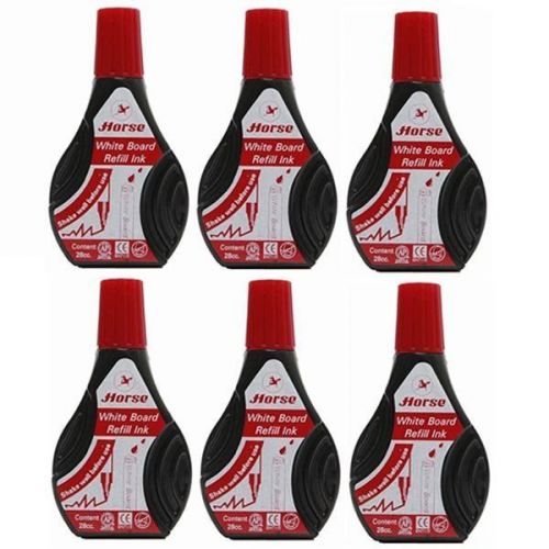 6 Pieces Horse Red color Pen Liquid Tint Refill Whiteboard ink 28 cc