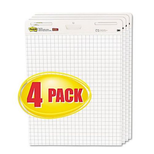 Post-It Self-Stick Quad Rule Easel Pads, 25&#034; x 30&#034;, 30 Sheets per Pad, 4 Pads